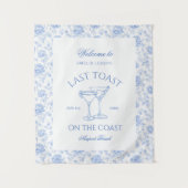 Laatste toast op het strand bloemenblauw wandkleed (Voorkant)