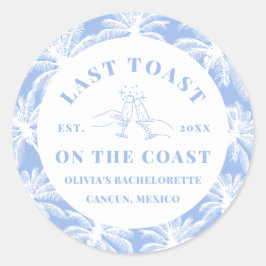 Laatste toast op het strand kust Bachelorette-fees Ronde Sticker