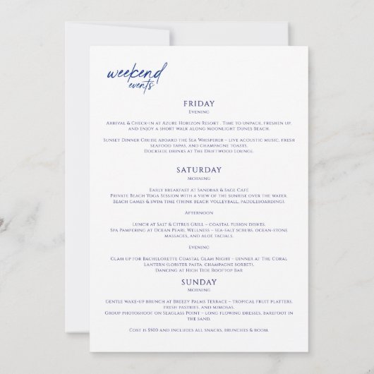 Laatste toast op het strand van Bechelorette weeke Kaart (Achterkant)