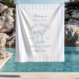 Laatste toast op het strand van de kust Blauwe vri Wandkleed