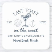 Laatste toast op het strand vrijgezellenfeest voor kartonnen onderzetters