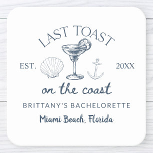 Laatste toast op het strand vrijgezellenfeest voor kartonnen onderzetters
