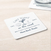 Laatste toast op het strand vrijgezellenfeest voor kartonnen onderzetters (Schuin)