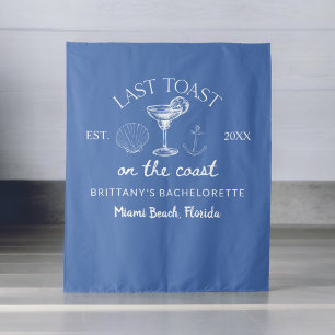 Laatste toast op het strand vrijgezellenfeest voor wandkleed