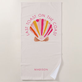 Laatste toast op het strand vrijgezellenfeestje vo strandlaken