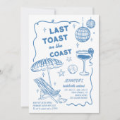 LAATSTE TOAST RETRO DOODLE BACHELORETTE WEEKEND KAART (Voorkant)