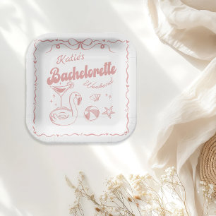 Laatste Toast Roze Bachelorette Party Papieren Bor Papieren Bordje