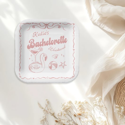 Laatste Toast Roze Bachelorette Party Papieren Bor Papieren Bordje