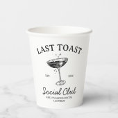 Laatste toast Social Club Bachelorette Party Merch Papieren Bekers (Achterkant)