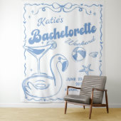 Laatste toast strand bachelorette weekend wandtapi wandkleed (In situ)