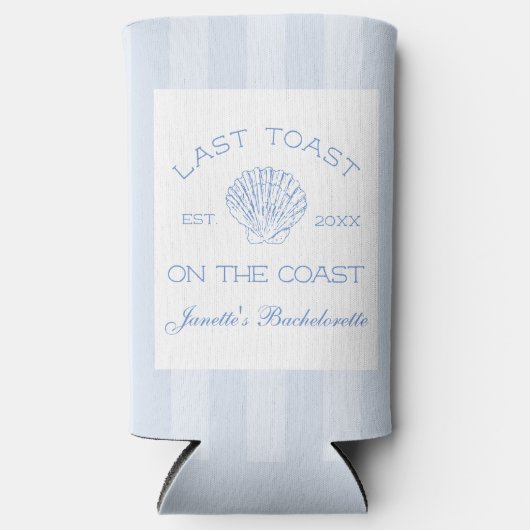 Laatste toost op de Coast Bachelorette Party Favor Seltzer Blikjeskoeler (Voorkant)