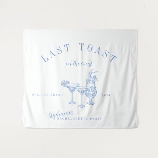 Laatste toost op de Coast Bachelorette Party Wandkleed (Voorkant (horizontaal))