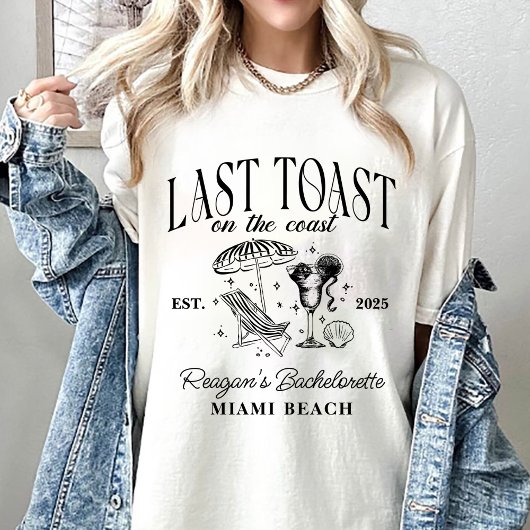Laatste toost op de kust Bachelorette-feest T-shirt