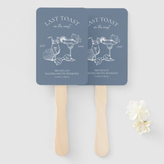 Laatste toost op het Coast Bachelorette Party Handwaaier (Voorkant en achterkant)