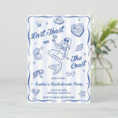 Laatste toost op het Coast Bachelorette Party Kaart (Staand voorkant)