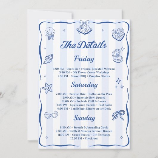 Laatste toost op het Coast Bachelorette Party Kaart (Achterkant)