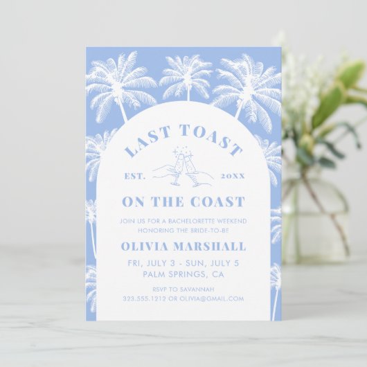 Laatste toost op het Coast Bachelorette Party Kaart (Staand voorkant)