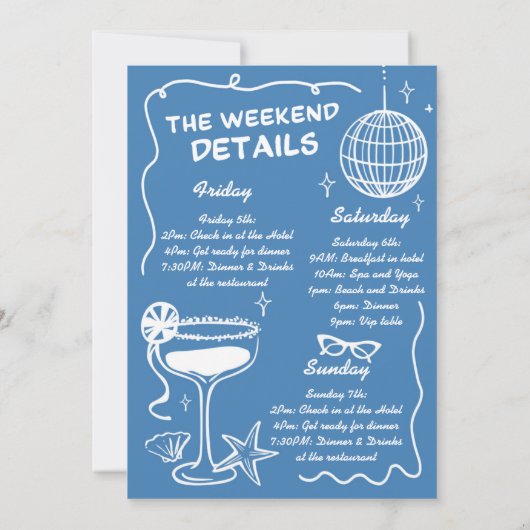 Laatste toost op het Coast Bachelorette Party Kaart (Achterkant)