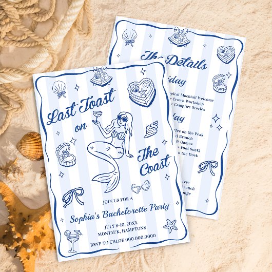 Laatste toost op het Coast Bachelorette Party Kaart