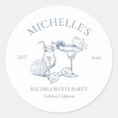 Laatste toost op het Coast Bachelorette Party Ronde Sticker (Voorkant)