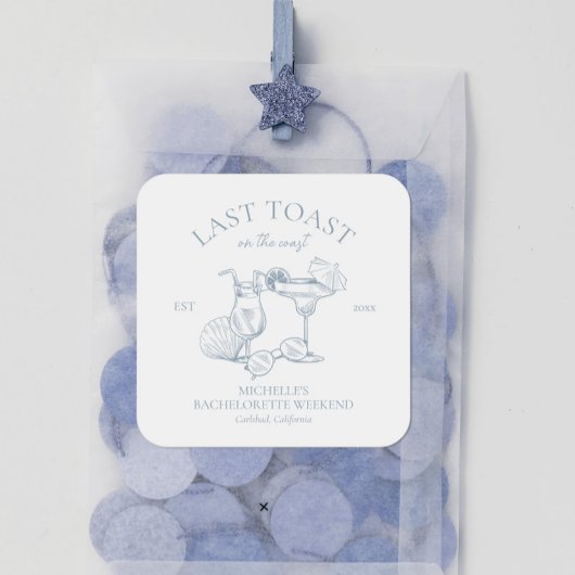 Laatste toost op het Coast Bachelorette Party Vierkante Sticker