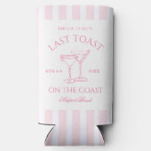 Laatste toost op het Coast Pink Bachelorette Weeke Seltzer Blikjeskoeler (Achterkant)