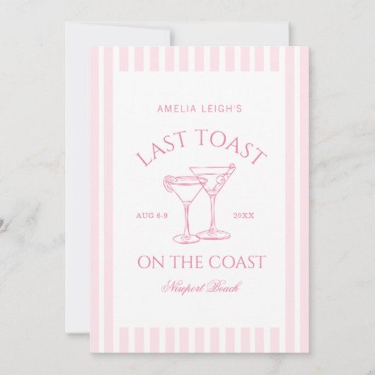 Laatste toost op het Coast Pink Beach Weekend Kaart (Voorkant)