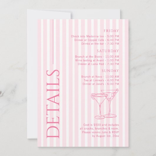 Laatste toost op het Coast Pink Beach Weekend Kaart (Achterkant)