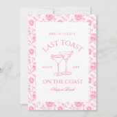 Laatste toost op het Coast Pink Floral Bach Weeken Kaart (Voorkant)