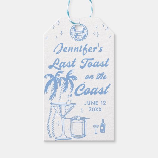 Laatste toost op het kustvrijgezellenfeest cadeaulabel (Voorkant)