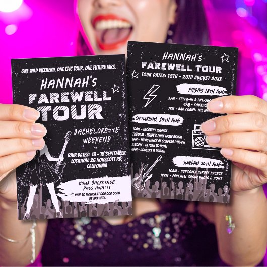 Laatste tour Punk Rock Band Bachelorette Weekend Kaart