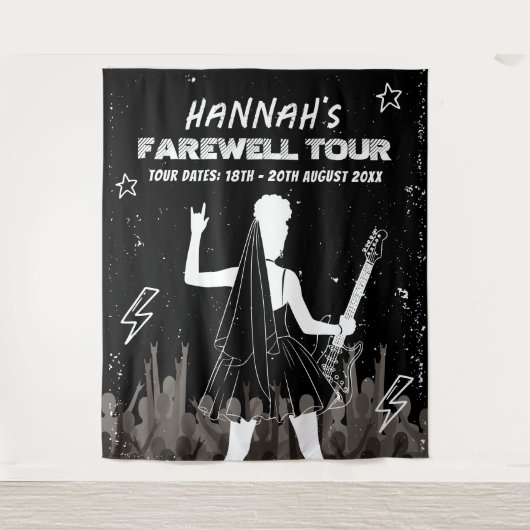 Laatste tour Punk rockband Bachelorette Welcome Si Wandkleed (Voorkant)