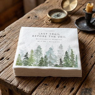 Laatste Trail Pine Bos Kampeer Vrijgezellenfeestje Servet