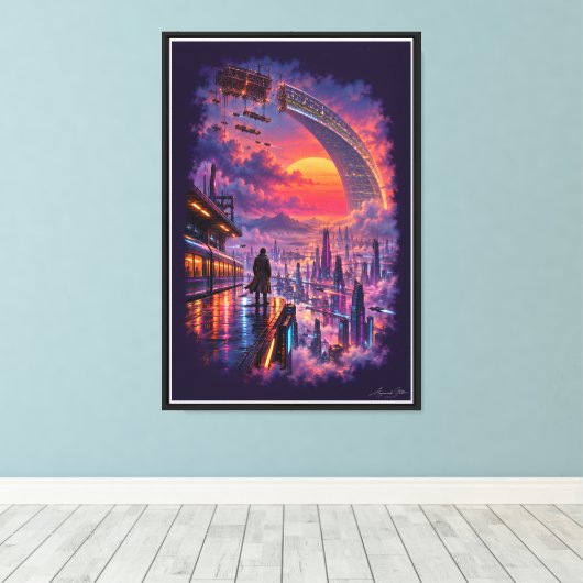 Laatste Trein naar Aurelion Canvas Afdruk (Insitu (Houten vloer))
