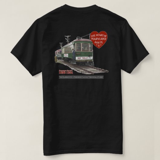 Laatste trolley 70e Jubileum - Afbeelding op rug T-shirt (Design achterkant)