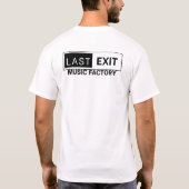 Laatste Uitgang Muziekfabriek- Minimalistisch T-shirt (Achterkant)