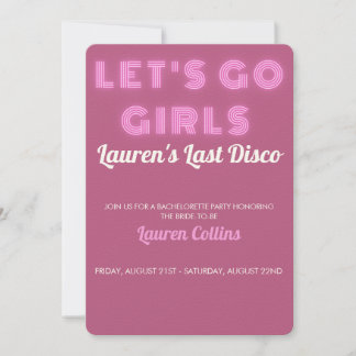 Laatste uitnodiging van Disco Bachelorette Party