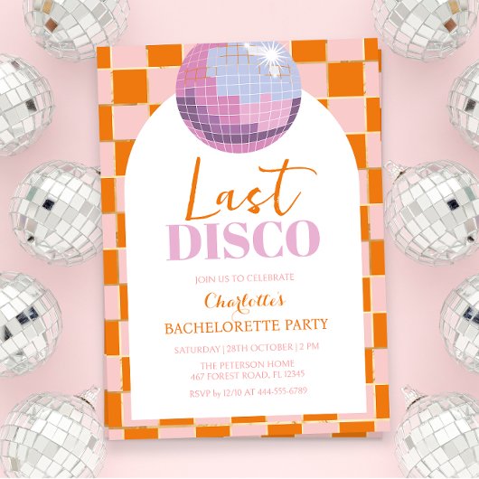 Laatste uitnodiging van Disco Bachelorette Party