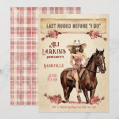 Laatste uitnodiging van Rodeo Westerne Bachelorett (Voorkant / Achterkant)