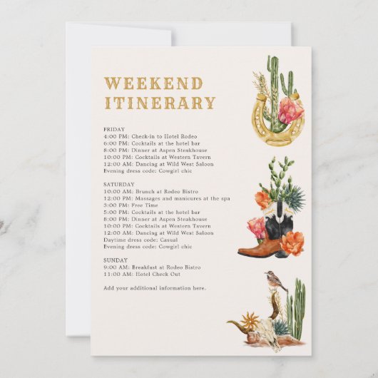 Laatste uitnodiging voor Rodeo Bachelorette (Achterkant)