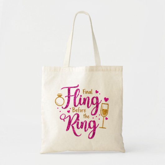 Laatste uitspatting voor de ring  Roze glitters Tote Bag (Voorkant)
