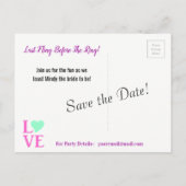 Laatste uitspatting voor de ring Save The Date-ans Aankondigingskaart (Achterkant)