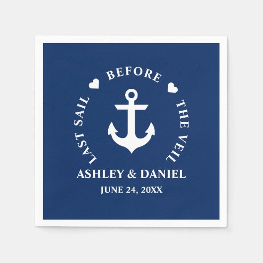 Laatste vaart voor de sluier nautische anker harte servet (Voorkant)