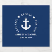 Laatste vaart voor de sluier nautische bruiloft bier etiket (Enkel label)