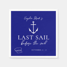 Laatste vaart voor de sluier nautische vrijgezelle servet