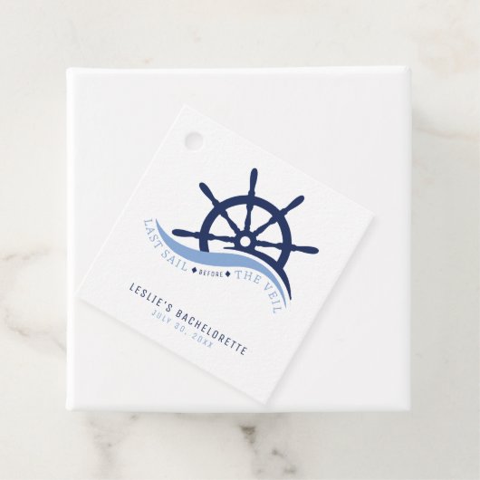 Laatste vaart voor de Veil Helm Bachelorette Party Bedankjes Labels (In situ)