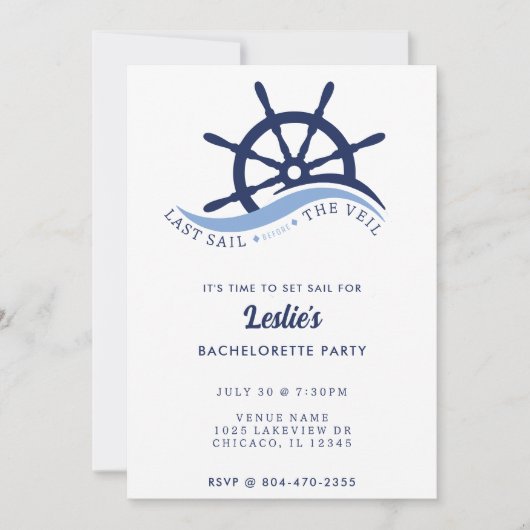 Laatste vaart voor de Veil Helm Bachelorette Party Kaart (Voorkant)