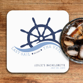 Laatste vaart voor de Veil Helm Bachelorette Party Kartonnen Onderzetters