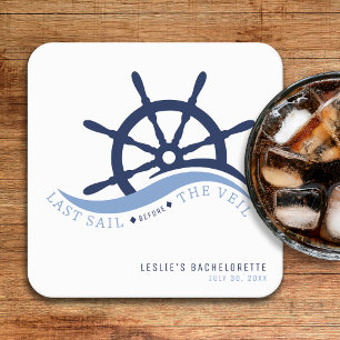 Laatste vaart voor de Veil Helm Bachelorette Party Kartonnen Onderzetters