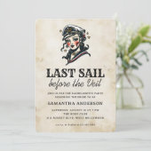Laatste vaart voor de Veil Retro Bachelorette Part Kaart (Staand voorkant)